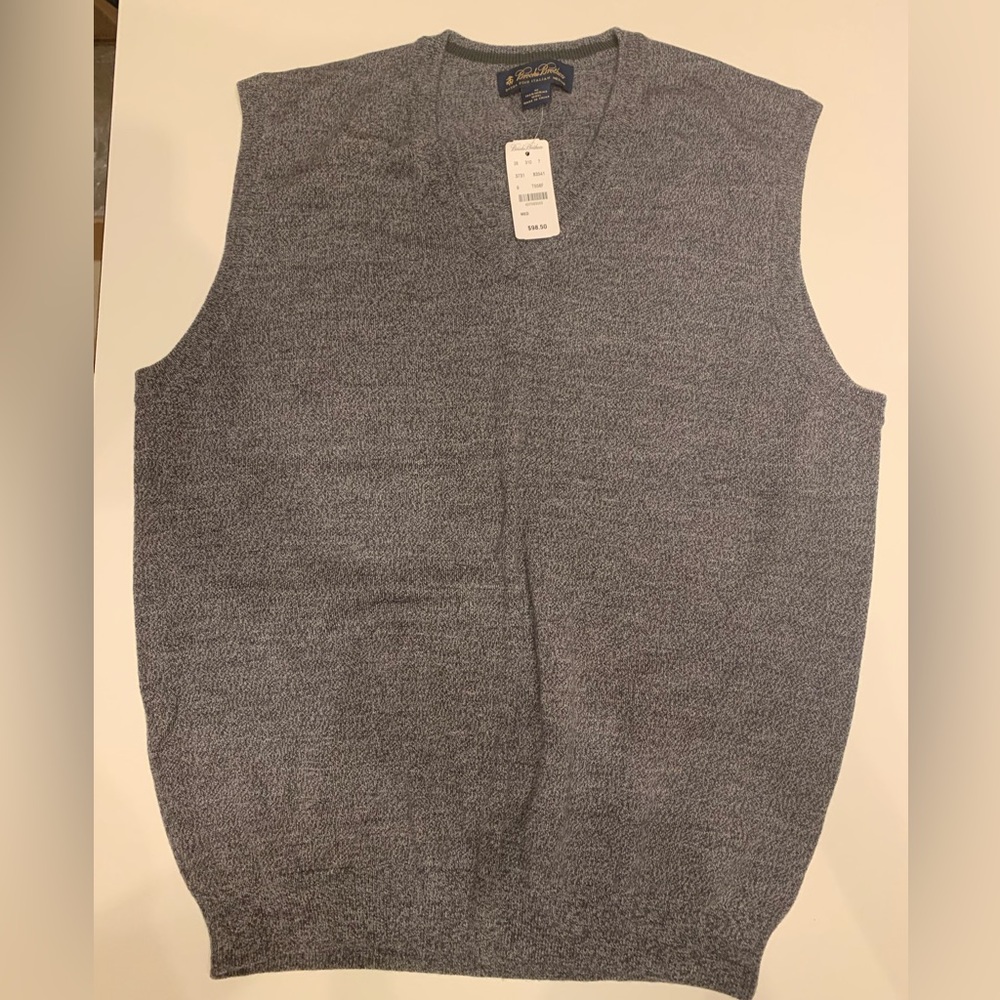 Brooks Brothers Grey Italian Merino Wool Vest